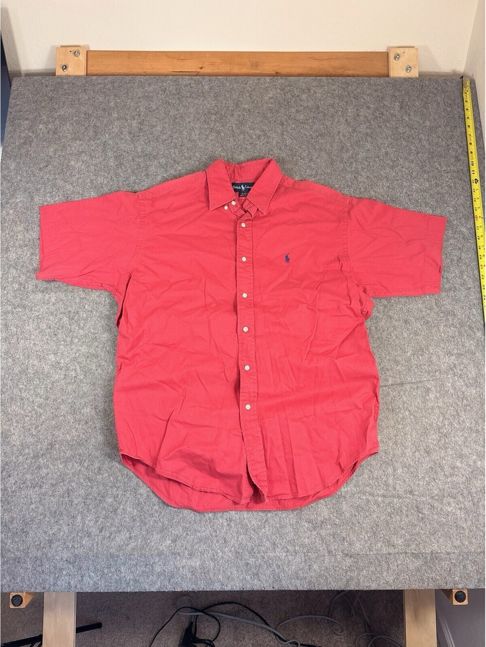 Polo Ralph Lauren Blake Shirt Mens M Coral Short Sleeve Button Down Cotton Pony